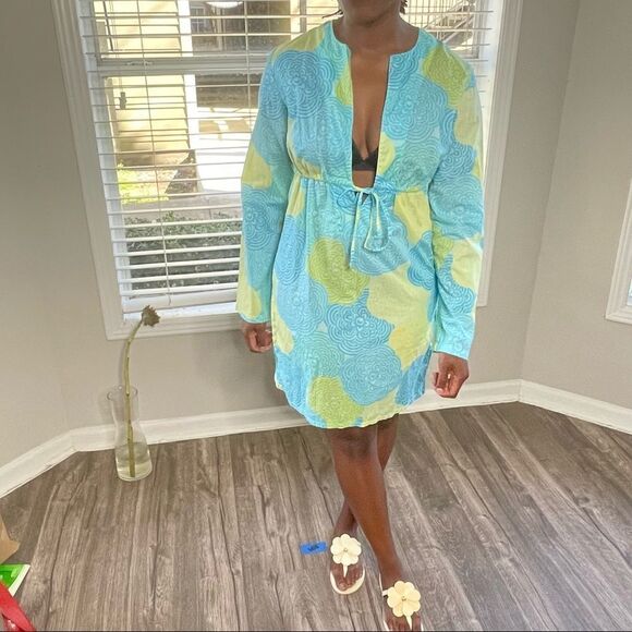 Victoria’s Secret LS Plunge Floral Print Cover Up Dress - Picture 3 of 15